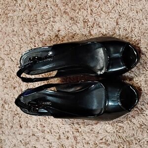 Call It Spring Black Peep Toe Heels